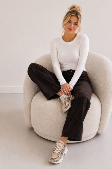 WIDE LEG LEOJEANS ELI - COFFEE