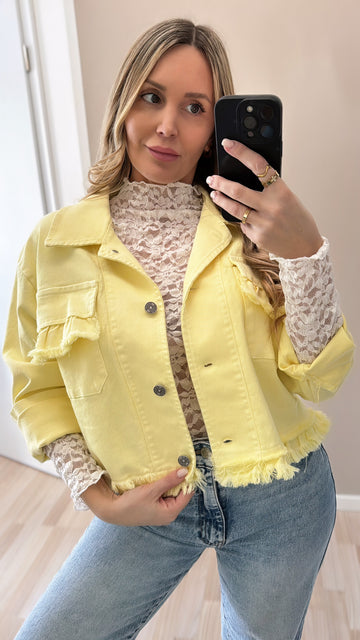 JEANSJACKE ELLA - HELLGELB