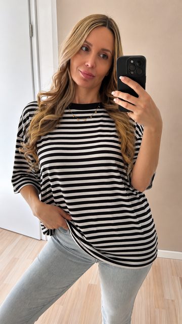 EINZELTEIL SHIRT ARIANE - COFFEE/WEISS