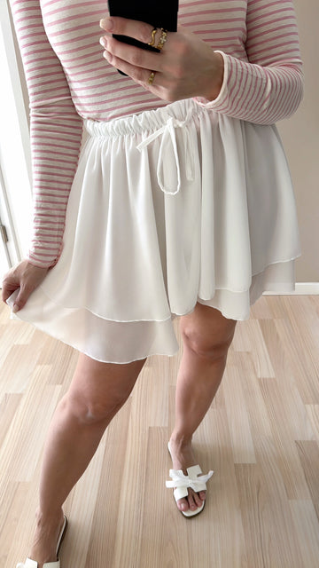 EINZELTEIL CHIFFONSKORT - WEISS