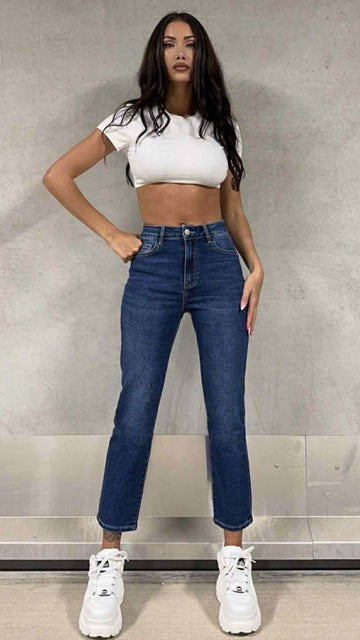 MOMFIT JEANS JENNA - DUNKELBLAU