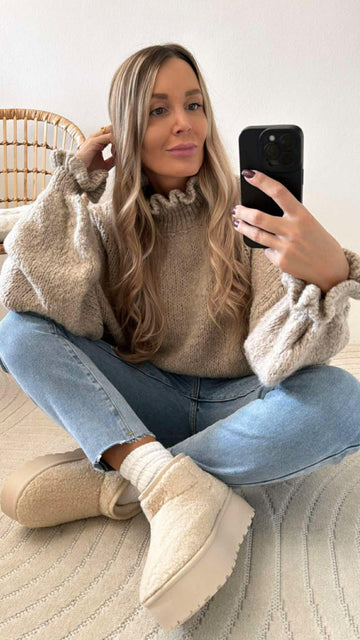 PLATEAUBOOTS TEDDY - BEIGE