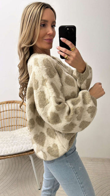 HERZPULLI VALENTIN - TAUPE/CREME