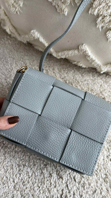 ECHTLEDERTASCHE - HELLGRAU