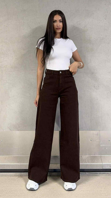 WIDELEG JEANS JENNA - SCHOKO